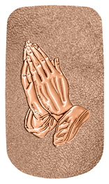 DAROYAL-516-CP-SH-BZ Copper Praying Hands Shimmer Bronze